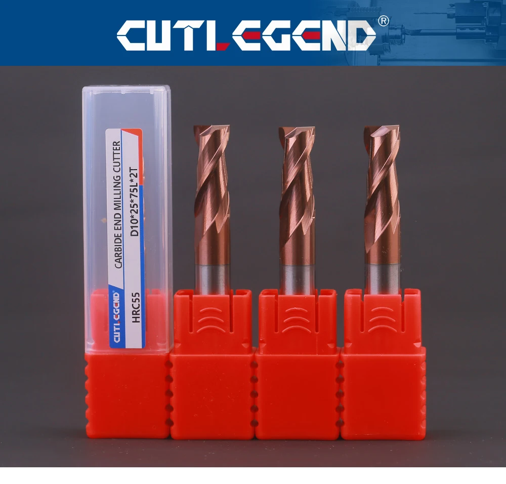 10-teiliges HRC55 Wolframstahl-Hartmetallbeschichtetes 2-Schneiden-Flachfräser-Set, Durchmesser 1/2/3/4/5/6/8/10/12mm für CNC-Bearbeitung – Detail 1