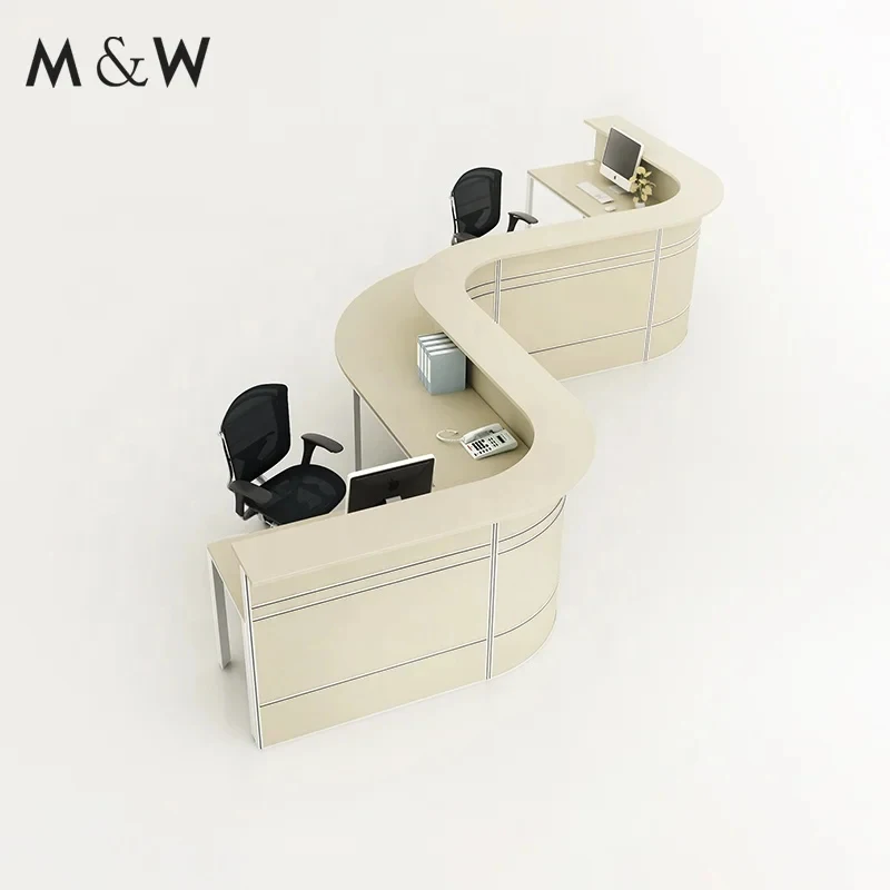 custom.&Modern Custom Size Design Hotel Front Desk White Table Counter Office Reception