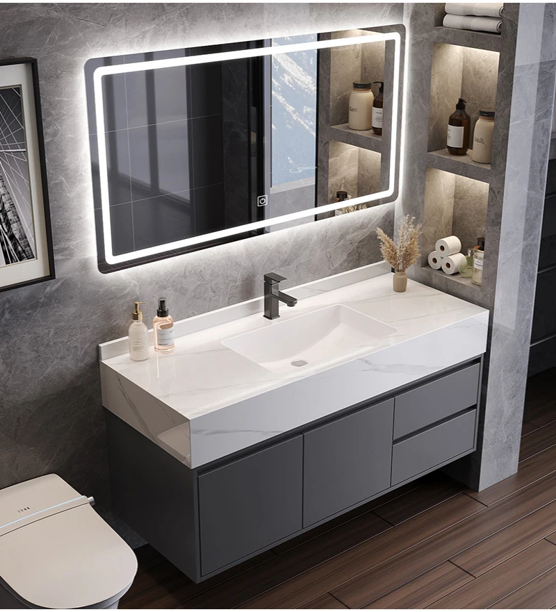 Bathroom Cabinet Combination, Rock Slab Ceramic, Intelligent Washbasin, Washbasin, Modern Bathroom and Bathroom Set