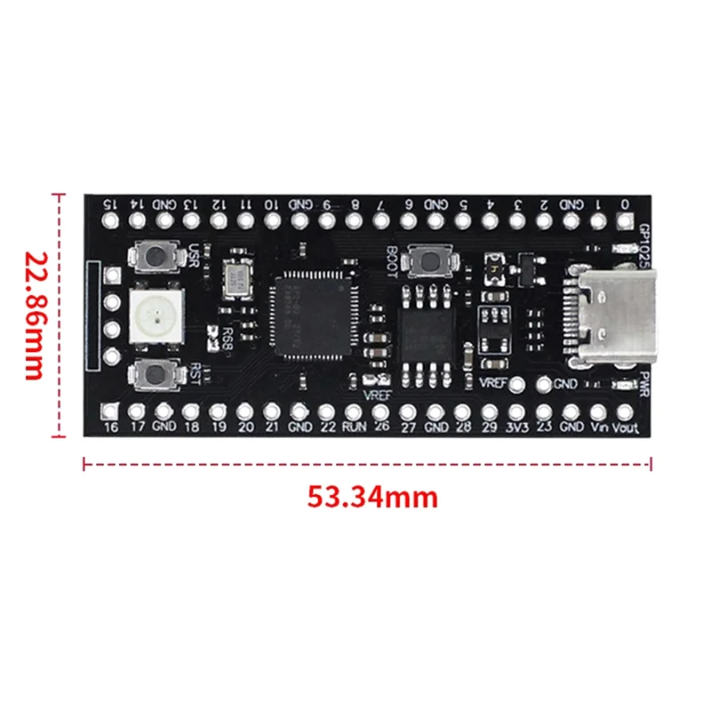 Placa de desenvolvimento AT87-YD-RP2040 4MB Flash Core Board Compatível Raspberry Pi PICO Dual-Core Microcontrolador Placa-mãe