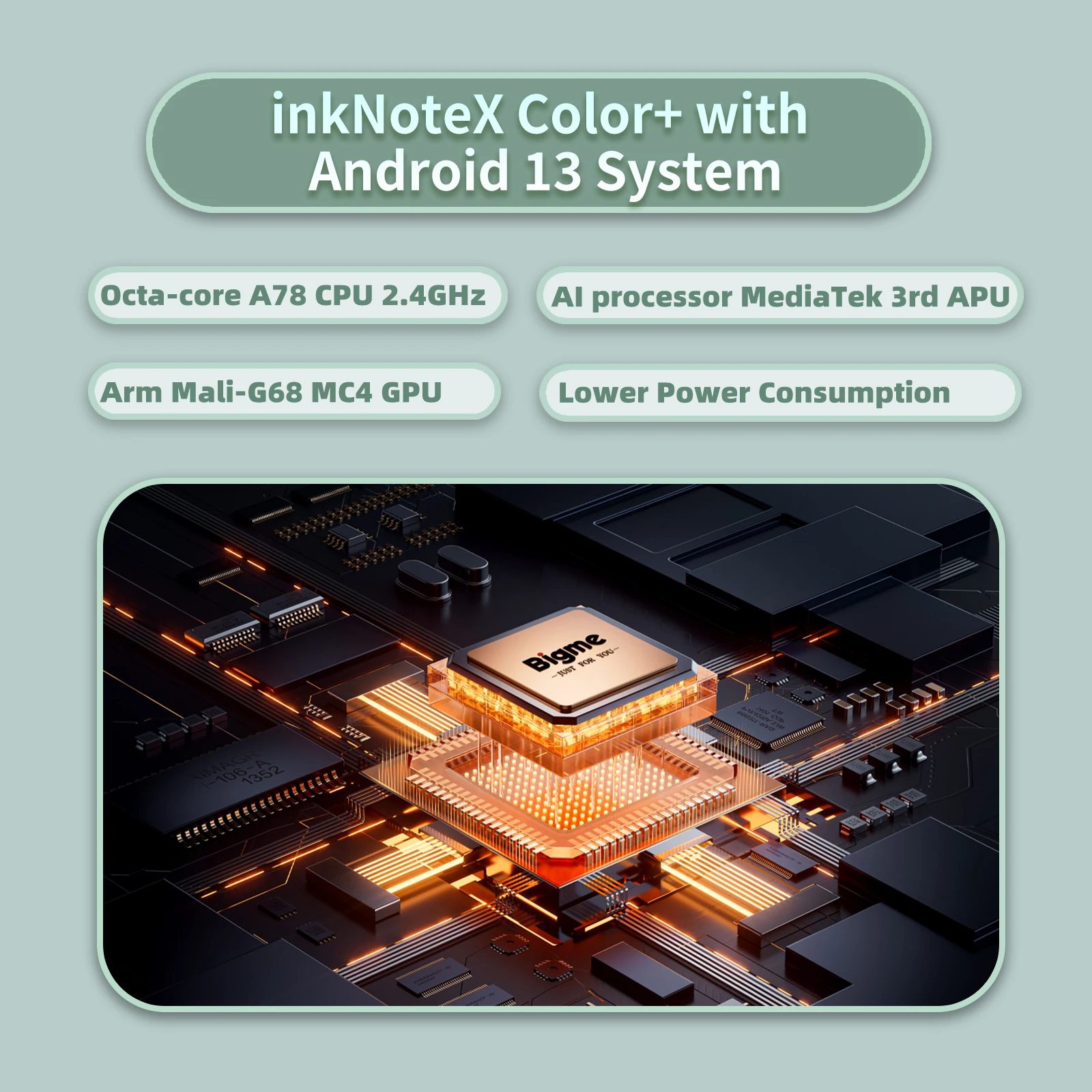 BIGME inkNoteX قارئ الكتب الإلكترونية الملون 10.3 بوصة حبر إلكتروني ملون أندرويد 13، 6 + 128 جيجابايت ereader اللوحي مع كاميرا مزدوجة الكتاب الإلكتروني #4