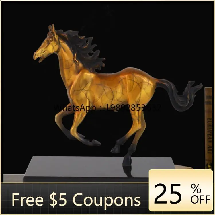 1LYY Bronze Horse Brass Horse Ornament Chinese Zodiac Horse Craft Home Office Study Desktop Decoration
