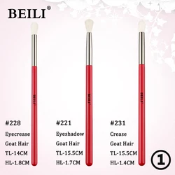 BEILI Amber 3PCS Professional Eye Makeup Brushes Set Eyeshadow Brush Cosmetics Eyeshader Eyebrow Eyeliner Natural Hair Make Up