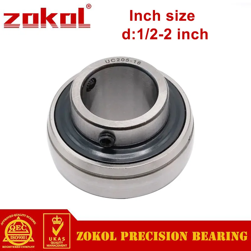 Inch Insert Bearing UC204-12 UC205-14 15 16 UC206-17 18 19 20 UC207-21 22 UC208-24 25 UC209-26Agricultural Machinery Bearing