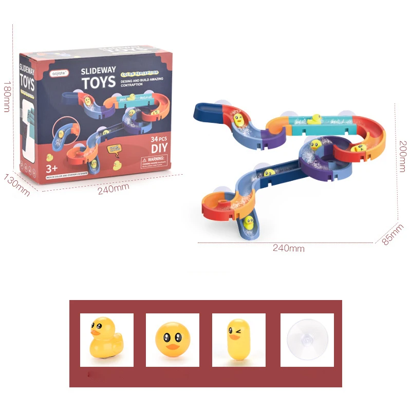 Plastic DIY Water Play Game Track and play water slide funny Bath Toys Set For Kids