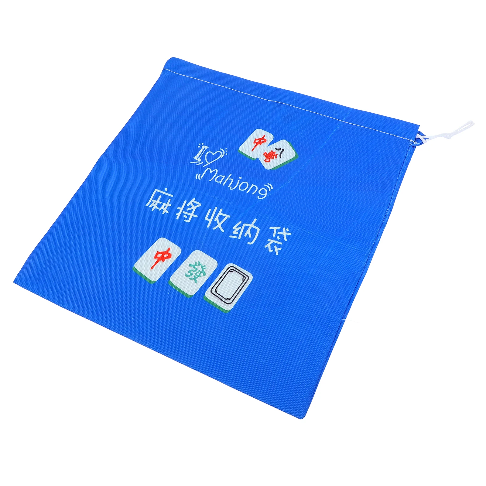 

Mahjong Storage Bag Blue Portable Drawstring Pouch For Tiles Safe Resistance Practical Longlasting Organize Carry