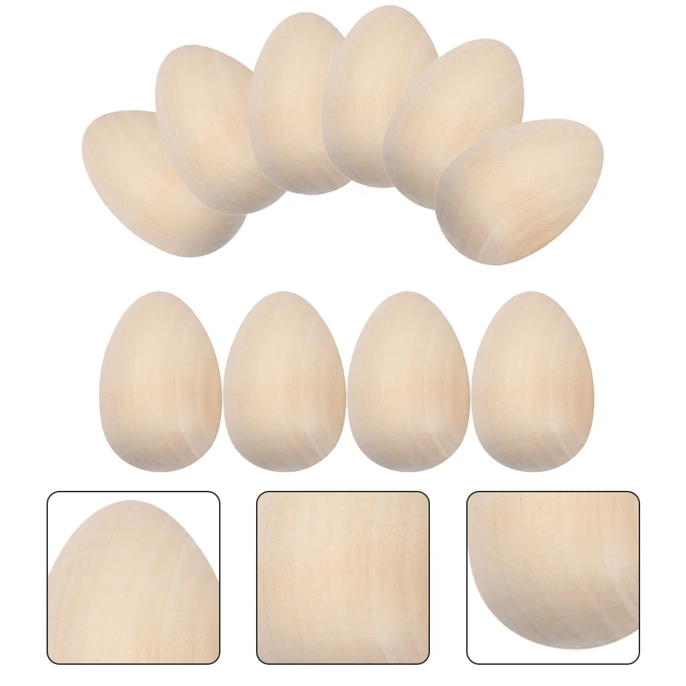 

20 Pcs Wooden Egg Painted Toy Creative Simulation Eggs Easter Party Decorations Small Lamp Shade for Table Covers