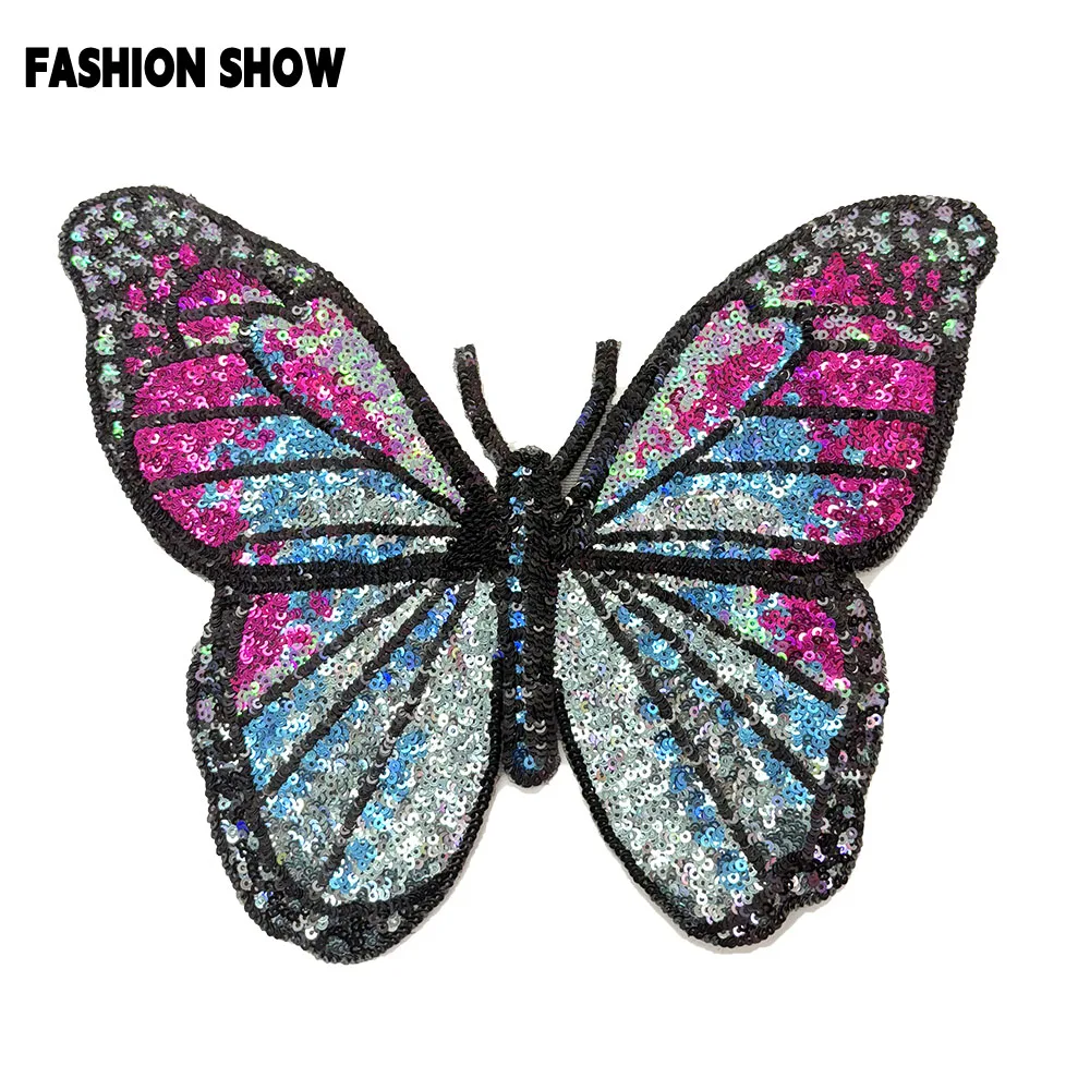 رقع تطريز على شكل فراشة عصرية للبلوزات والجينز وإكسسوارات ديكور ذاتية الصنع، والسترات، والأزرار، وشارات شخصية، ورقع حديدية عصرية متعددة الاستخدامات #6