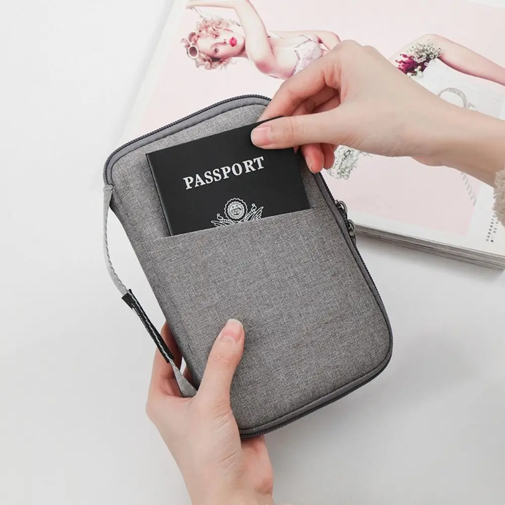 Travel Accessories Travel Wallet Ticket Holder Zipper Family Passport Holder OX Cloth Passport Protective Cover Document Case view 3