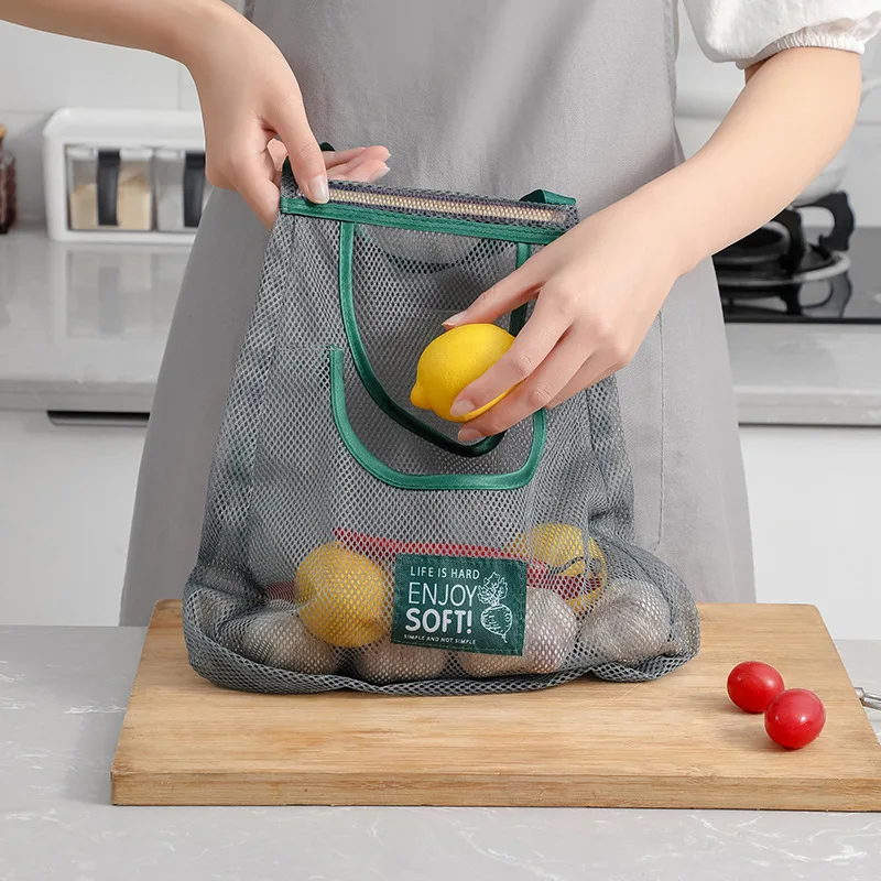 Bolsas de almacenamiento de malla colgantes duraderas y fuertes: ¡perfectos para guardar ajo, patatas y cebollas!