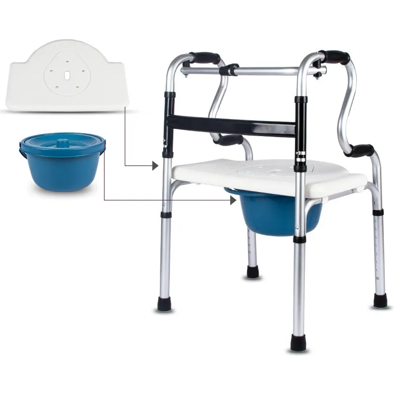 DL-7012 Aluminum alloy elderly shower chair, foldable walker, pushcart, senior mobility aid, rehabilitation walking frame