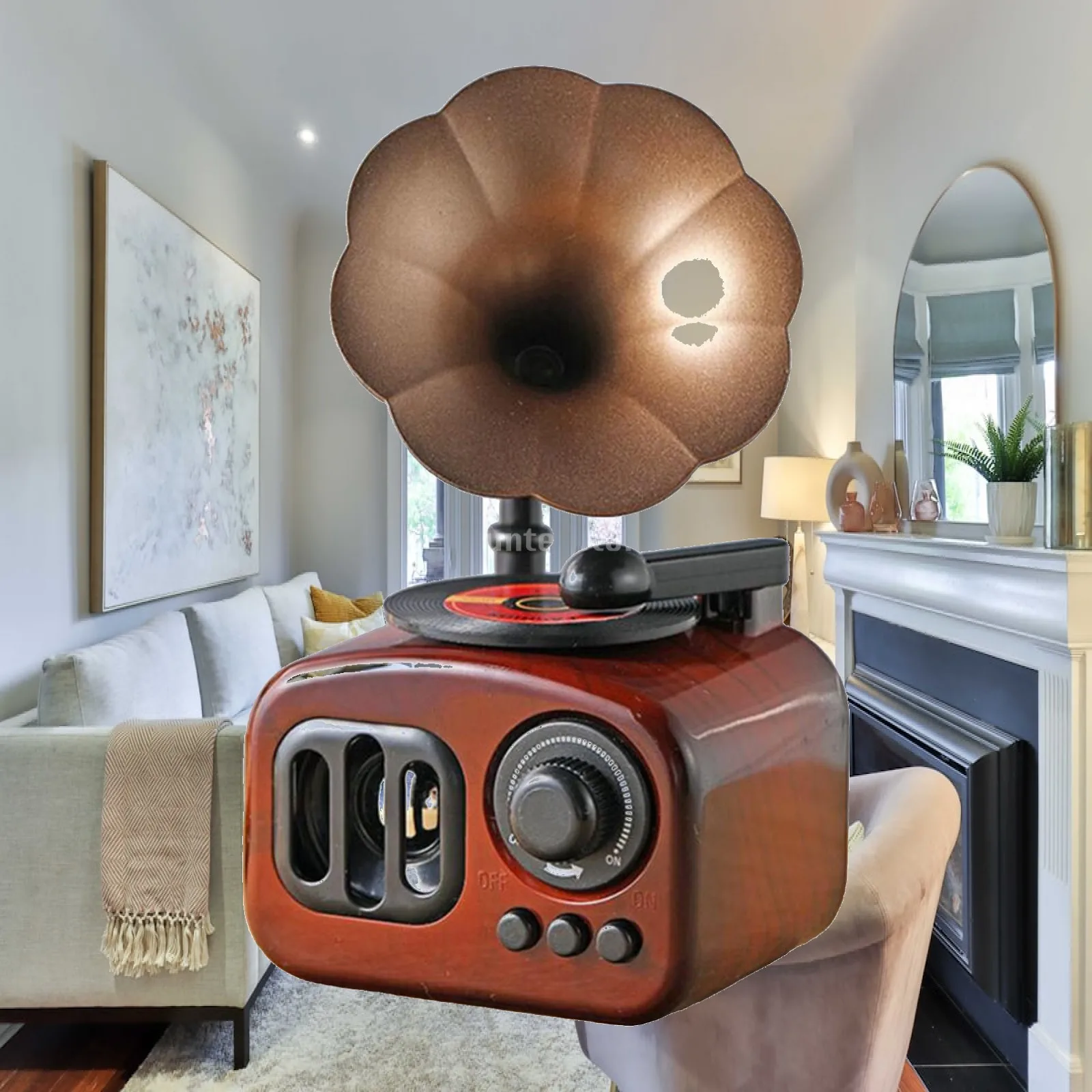 Classical Gramophone Shape Music Box Ornament Decor Creative Gift Crafts