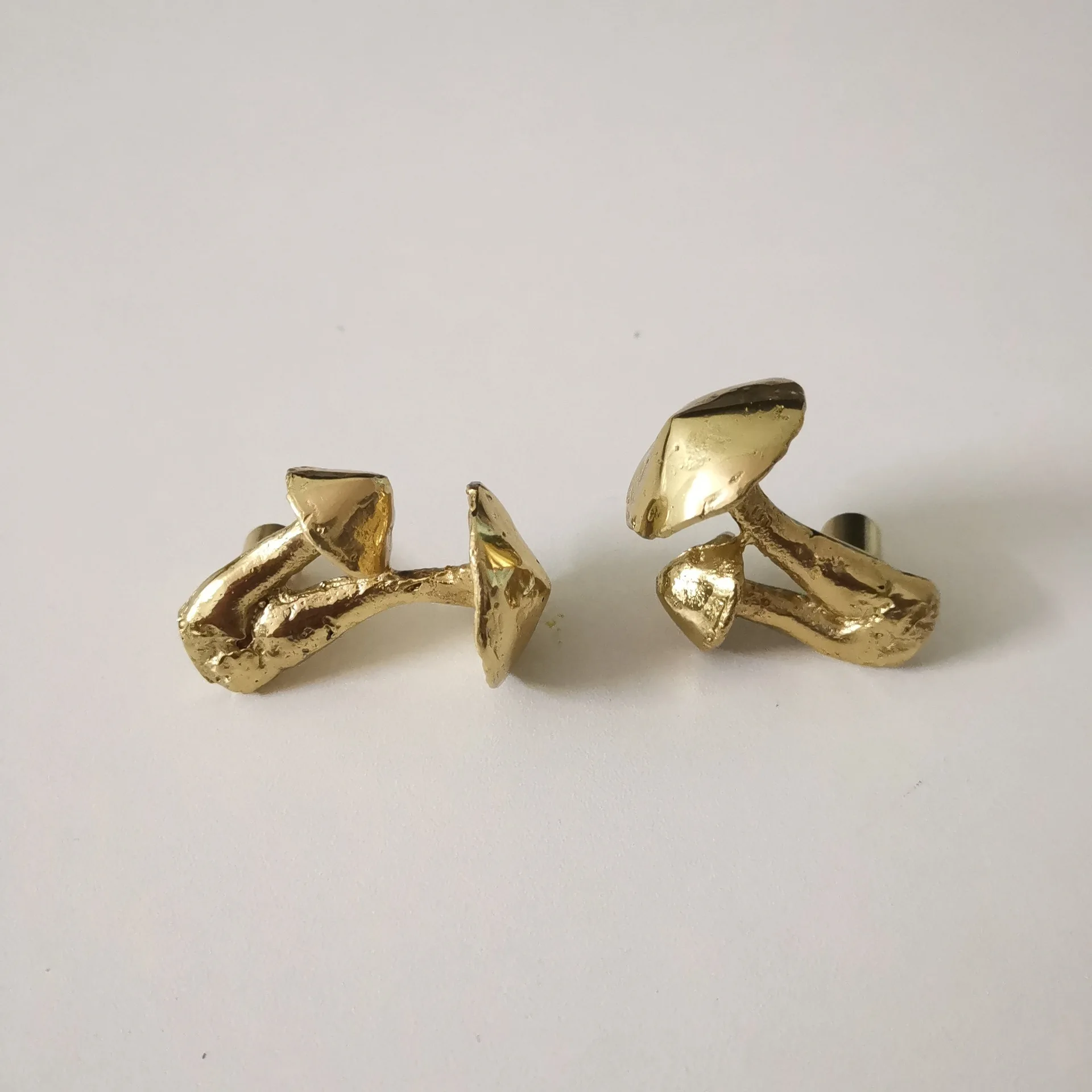 Solid Brass Handle Gold Mushroom Furniture Handles Drawer Copper Knobs Cabinet Kitchen Cupboard Pulls