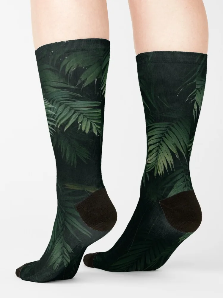 Green Tropical Plant Leaves Socks cycling luxe kids Man Socks Women\'s