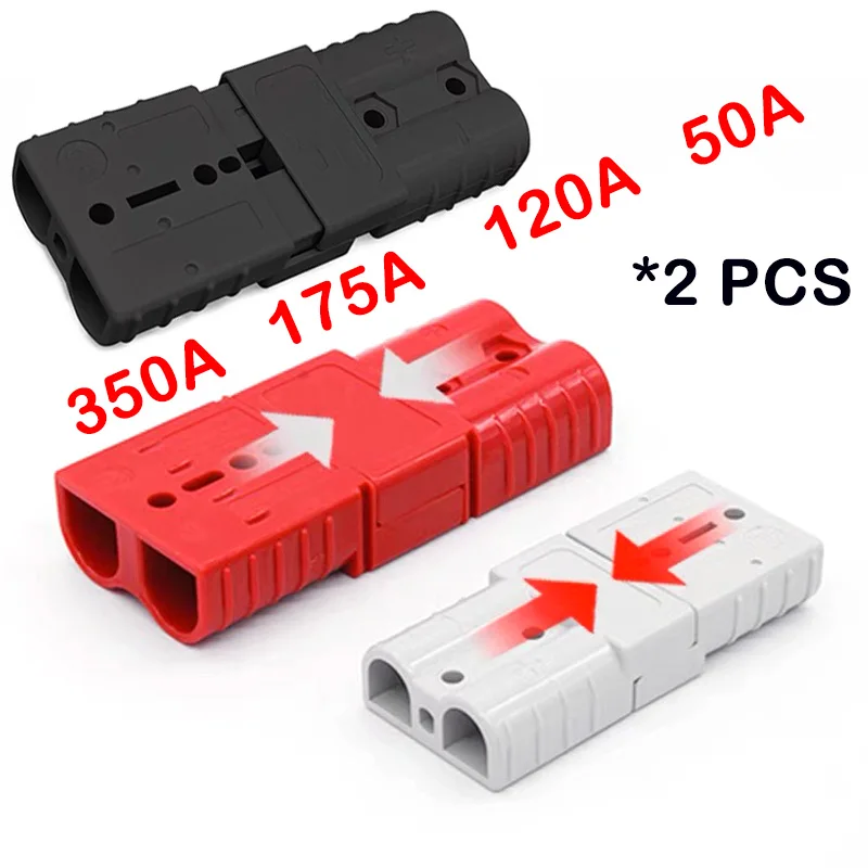 

2PCS 50A 120A 175A 350A Anderson Plug Battery Connect Disconnect Connector 600V Towing Winch Quick Connect Wire Harness Plug