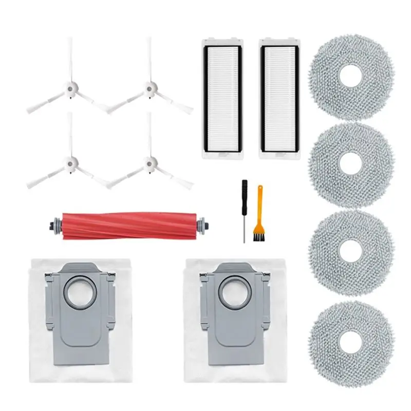 

MYdaY- For Roborock Q Revo / P10 Robtic Vacuum Cleaner Replacement Spare Parts Main Side Brush Hepa Filter Dust Bag Mop Cloth