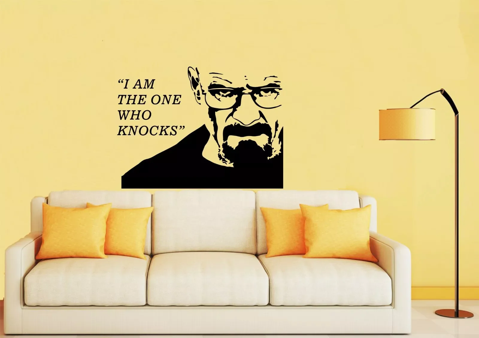 BREAKING BAD & QUOTE i am the one who knocks Vinyl  Decal Wall Art Sticker removeable decor  self-adhesive