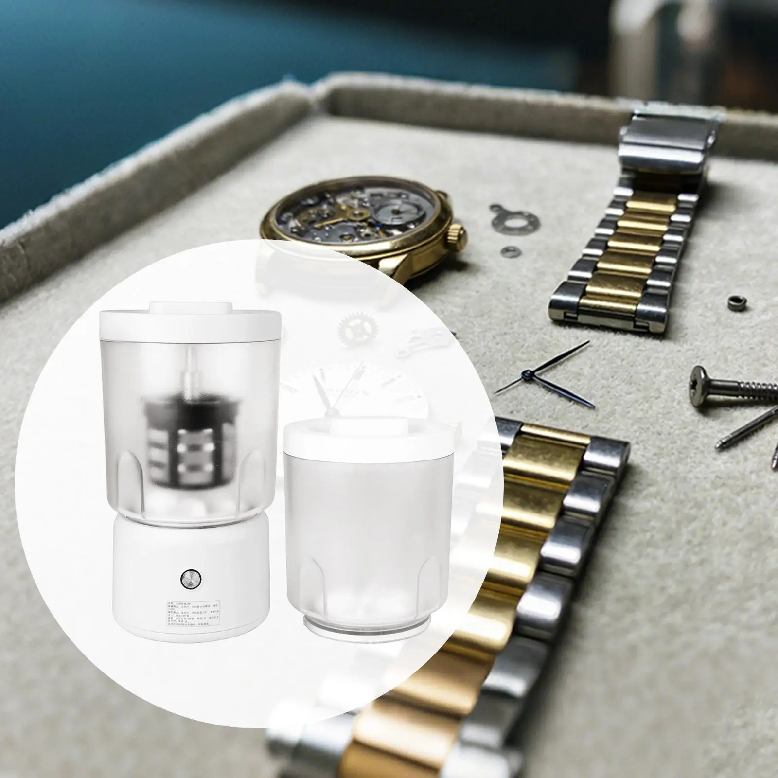 Portable Watch Cleaning Box Adjustable Jewelry Polishing Machine Tool for Home and Travel Accessories