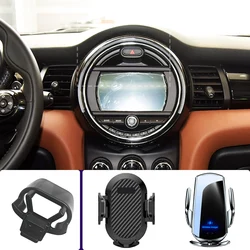 Car Phone Holder For BMW Mini Cooper F55 F56 F60 Mobile Phone Mounts Car Wireless Charging Special Fixed Base Accessories