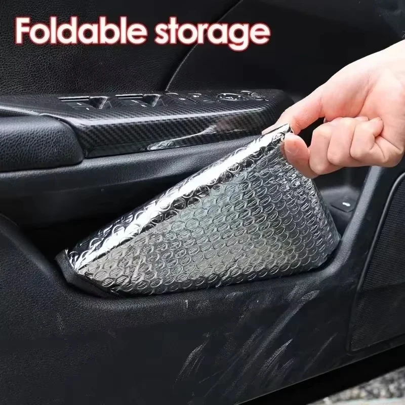 1 Piece Car Steering Wheel Cover Silver Thickened Sun Protection Foldable Anti-uv Car Supplies Car Steering Wheel Sun Shade
