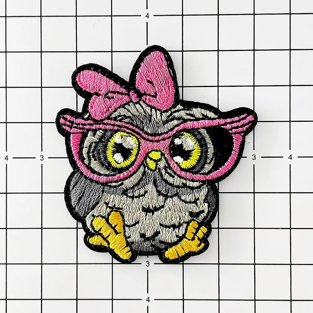 Вышитая-нашивка-аппликация-«Девочка-сова»-для-одежды-термоклеевая-для-ремонта-дырок-и-декора