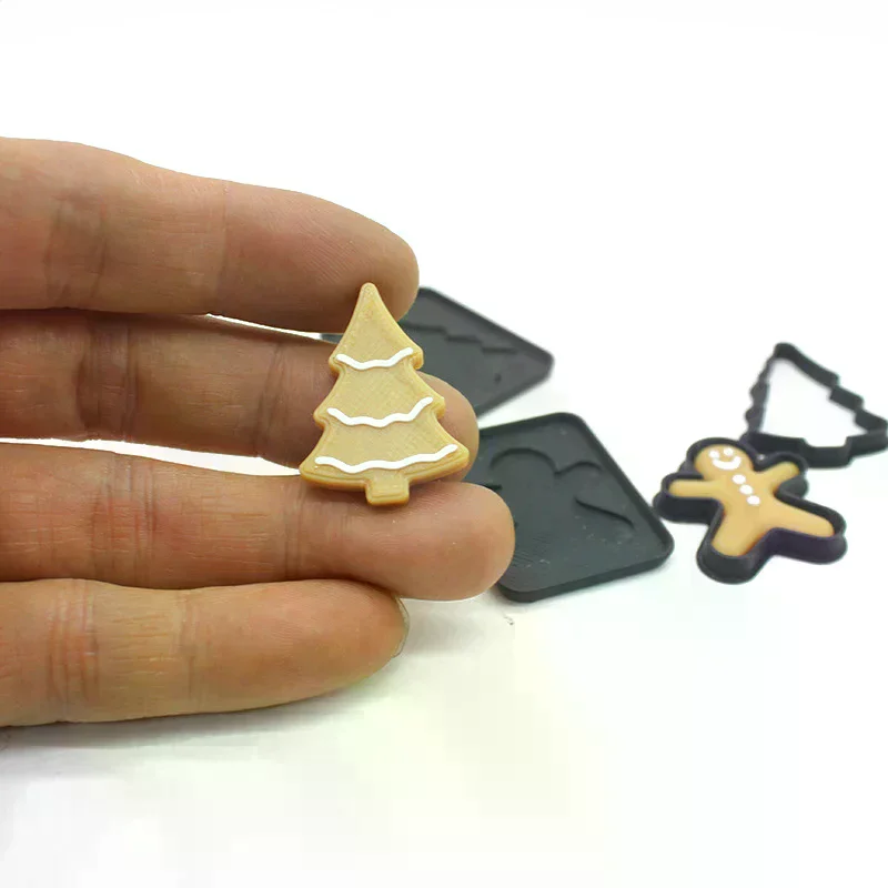 Trio-pack em miniatura homem de gengibre molde de biscoito escala 1/12 brinquedos de cozinha para casa de bonecas