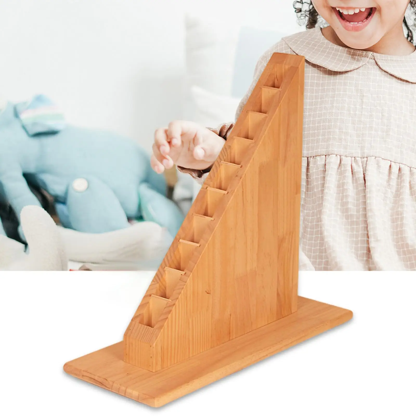 Soporte Montessori de madera para niños pequeños, experiencia Visual para varillas largas rojas o varillas numéricas, ayuda para la enseñanza de matemáticas, juegos infantiles