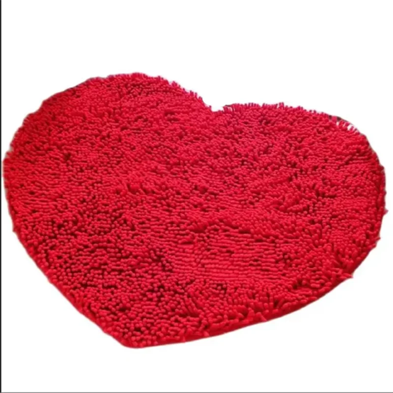 1pcs Home Decor Products Fluffy Red Love Heart Bedroom Rug Carpet Floor Bath Mat Chenille Doormat TQ-BR018
