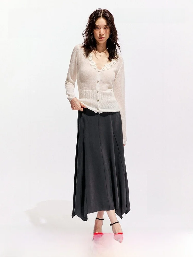 

Summer New Women's Midi Skirt Pleated Decoration Half-length Skirt H&M 1333687 Regular Fit Polyester Viscose Blend