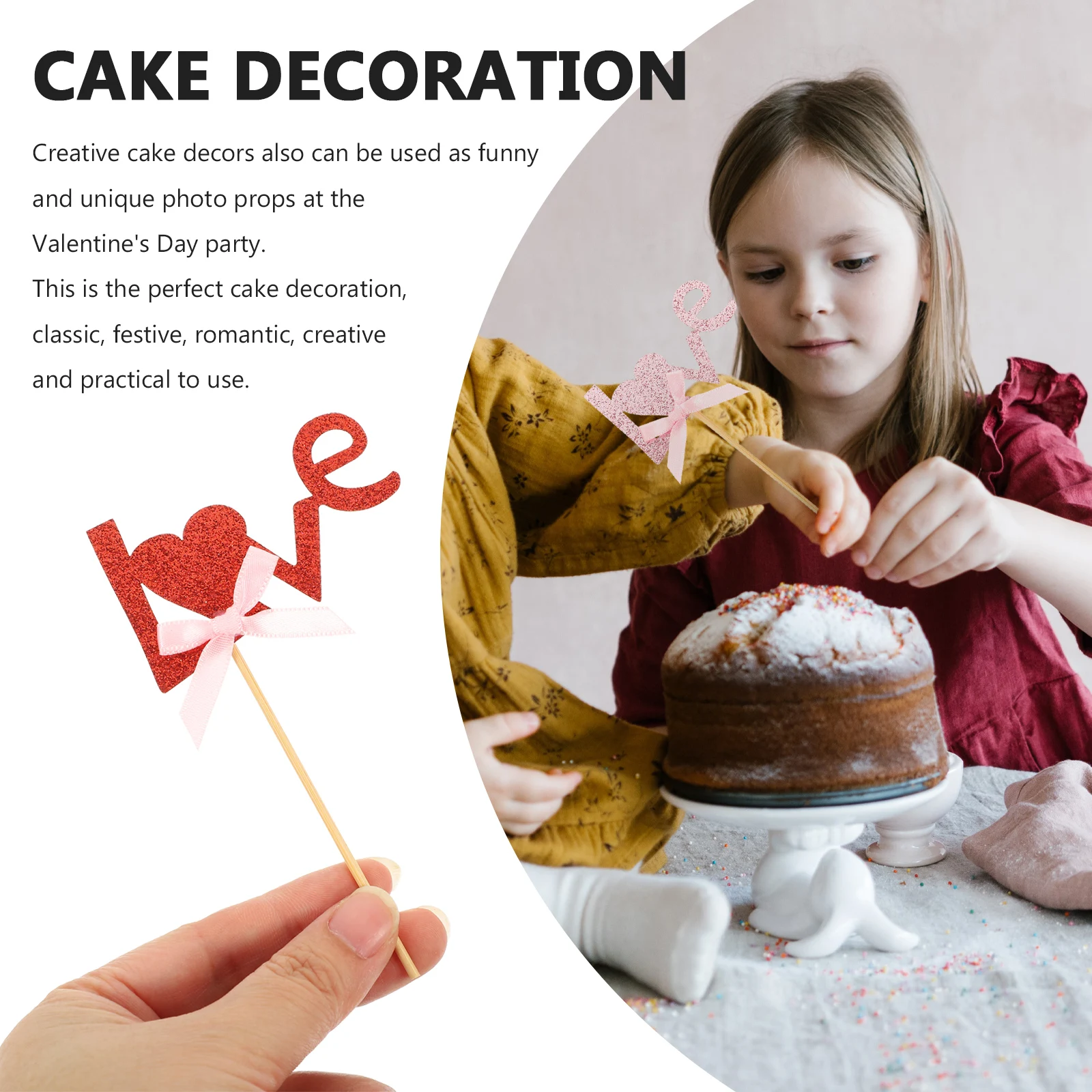 

12Pcs Valentine's Day Cake Toppers Love Cupcake Picks Creative Wedding Dessert Party Decoration Adornments Cupcake Toppers