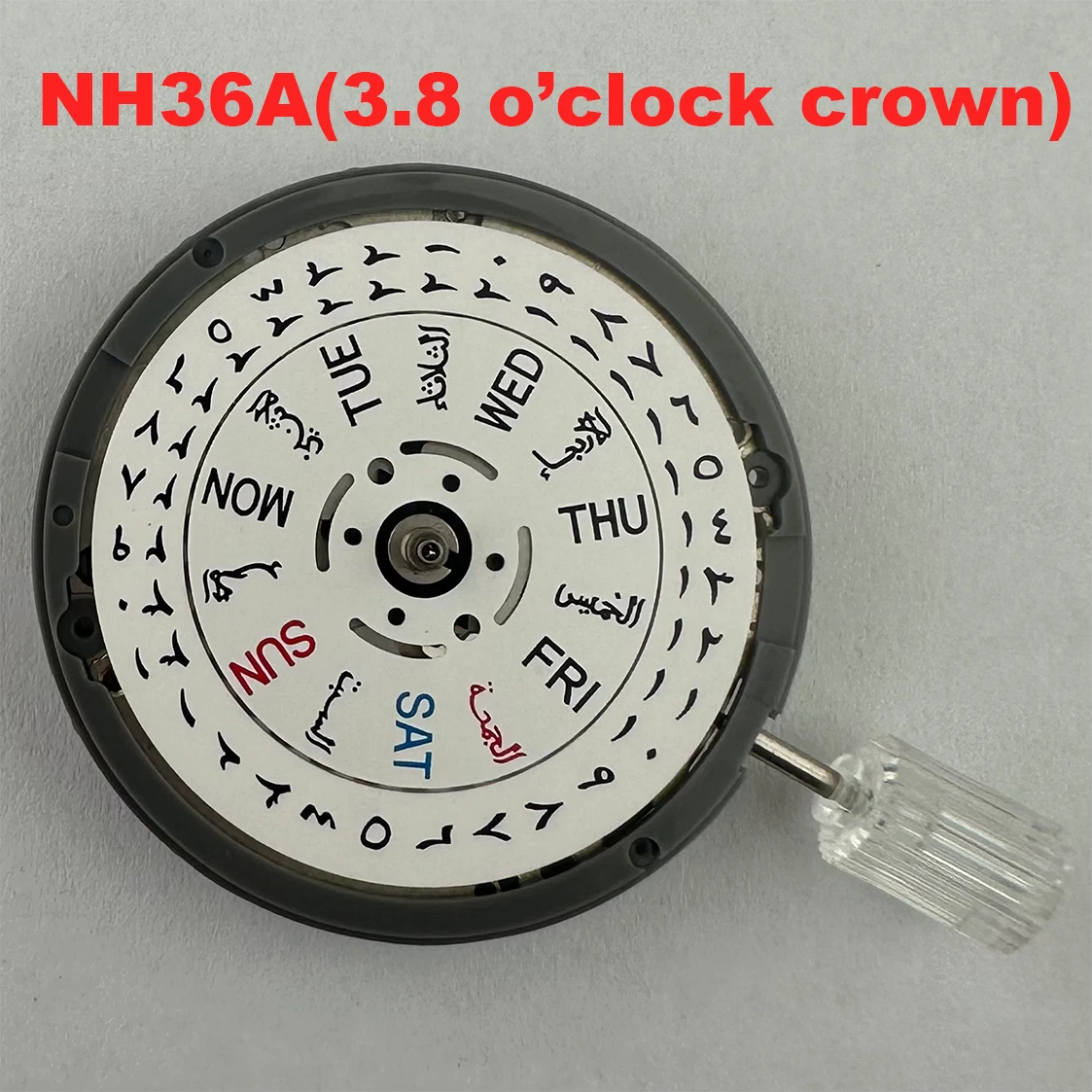 NH36A mechanical movement high precision Arabic and English white calendar 3.8 o'clock watch movement replacement parts