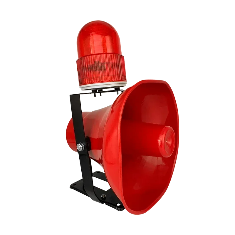 

High decibel output power 50W Outdoor Wireless remote control Sound and Light Alarm Red LED strobe light Industrial Horn Siren