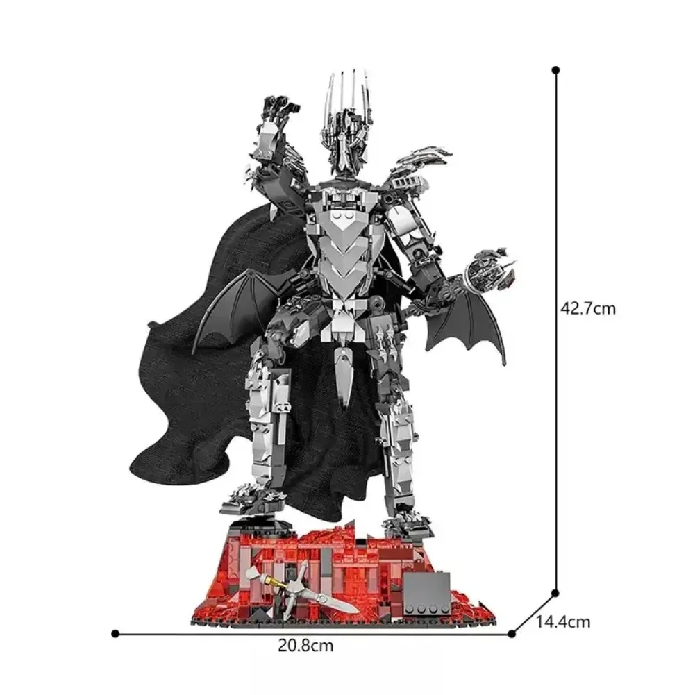6007 Model Mrocznego Pana 879 Elementów Zły Czarodziej z Efektami Świetlnymi Fantazyjny Model Bitewny Zestaw do Samodzielnego Montażu Zabawka