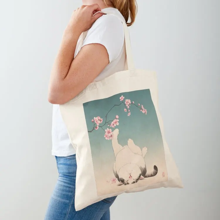 

Cat Sleeping Under Cherry Blossoms Tote Bag Cloth bag shopper bag women canvas tote men woman shopping