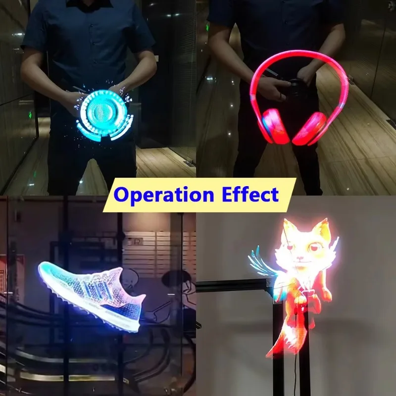 Transparent 3D LED Hologram Fan for Retail Store Commercial Advertising Display Screen Equipment