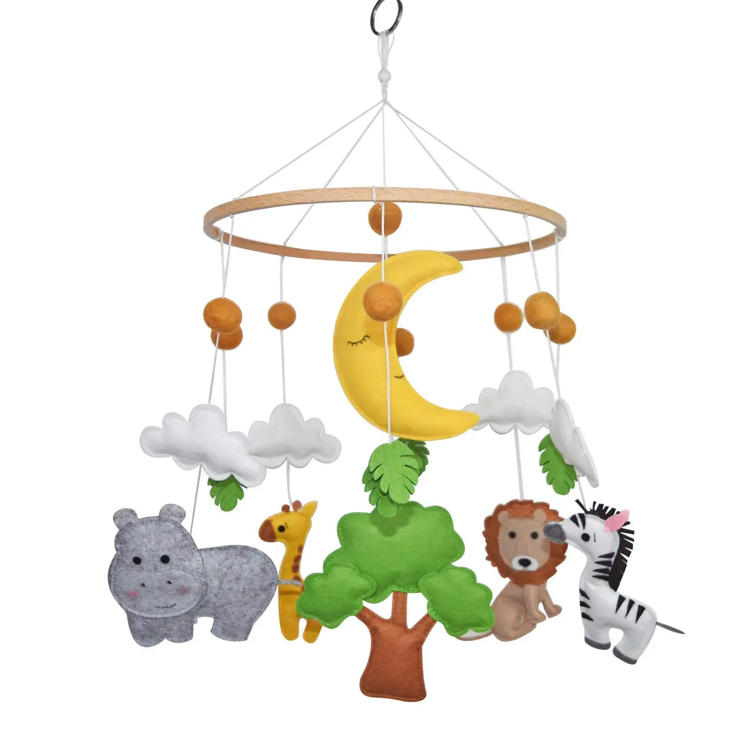 Baby Rattle Toy Wooden Mobile On The Bed Newborn Music Box Bed Bell Hanging Toys Holder Bracket Infant Crib Boys and girls Toys