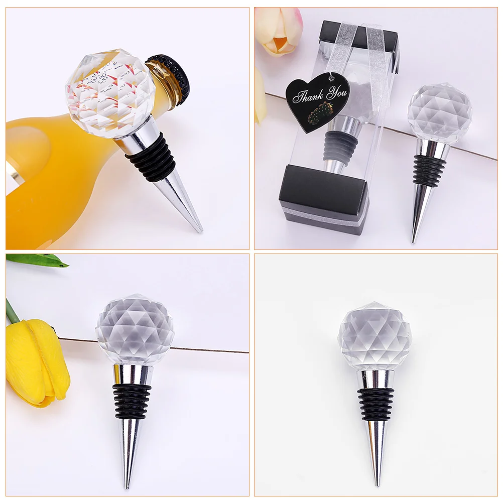 2 Pcs Crystal Ball Stopper Bottle Cap Sealing Plug Lid Pins Beverage Caps Alloy for Bottles Puller