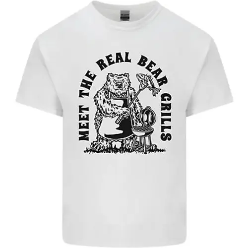 Bear Grills Funny BBQ Caravan Camping Kids T-Shirt Boys Girls