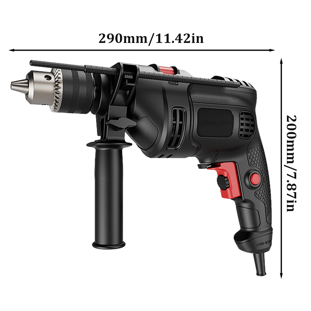 Mini Electric Screwdriver Set 220v Electric Drill Impact Drill 7.0 Amp Variable Speed 3000RPM Dual Switch Multifunctional Drill