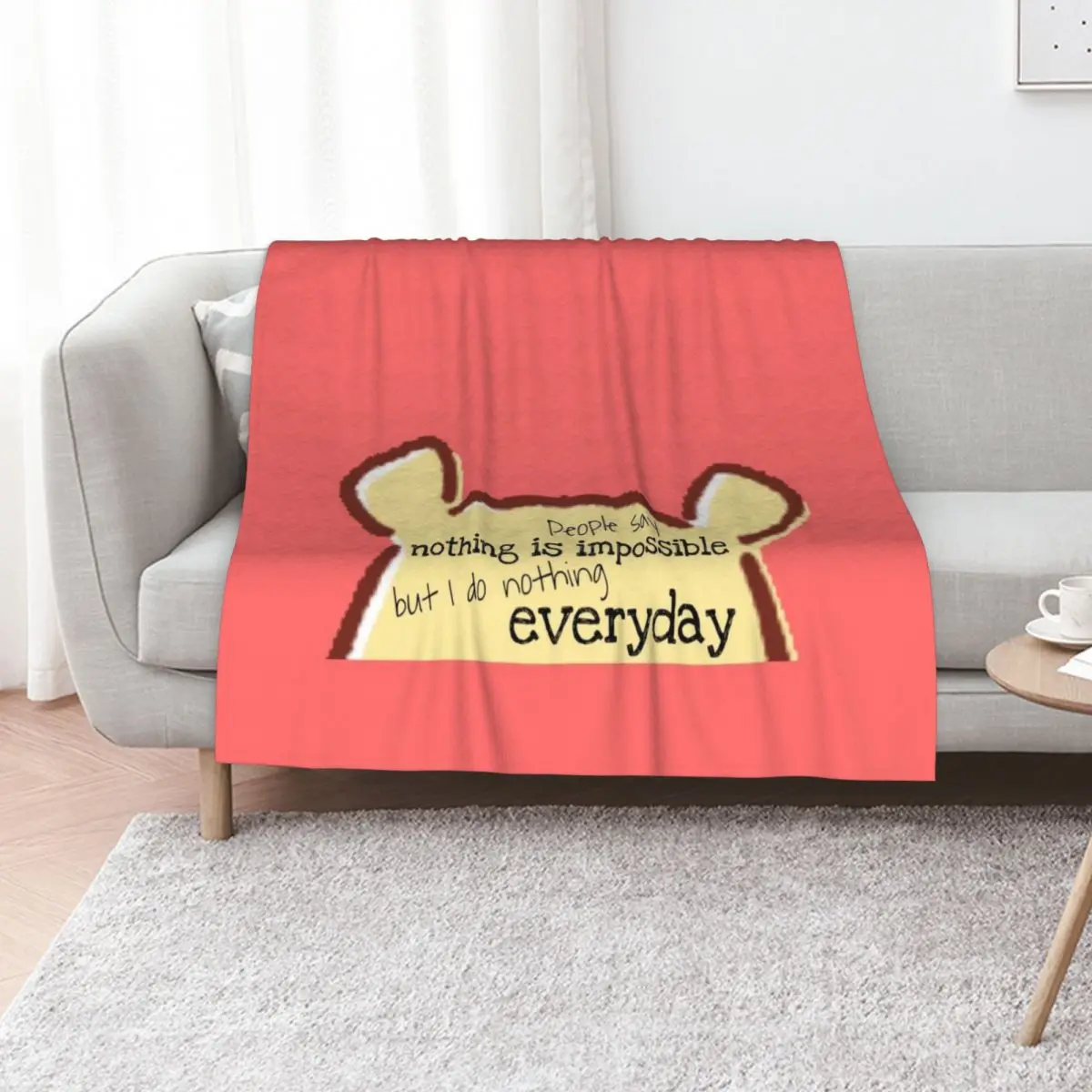 

I do nothing everyday Throw Blanket Cute Plaid Fashion Sofas for winter anime Blankets