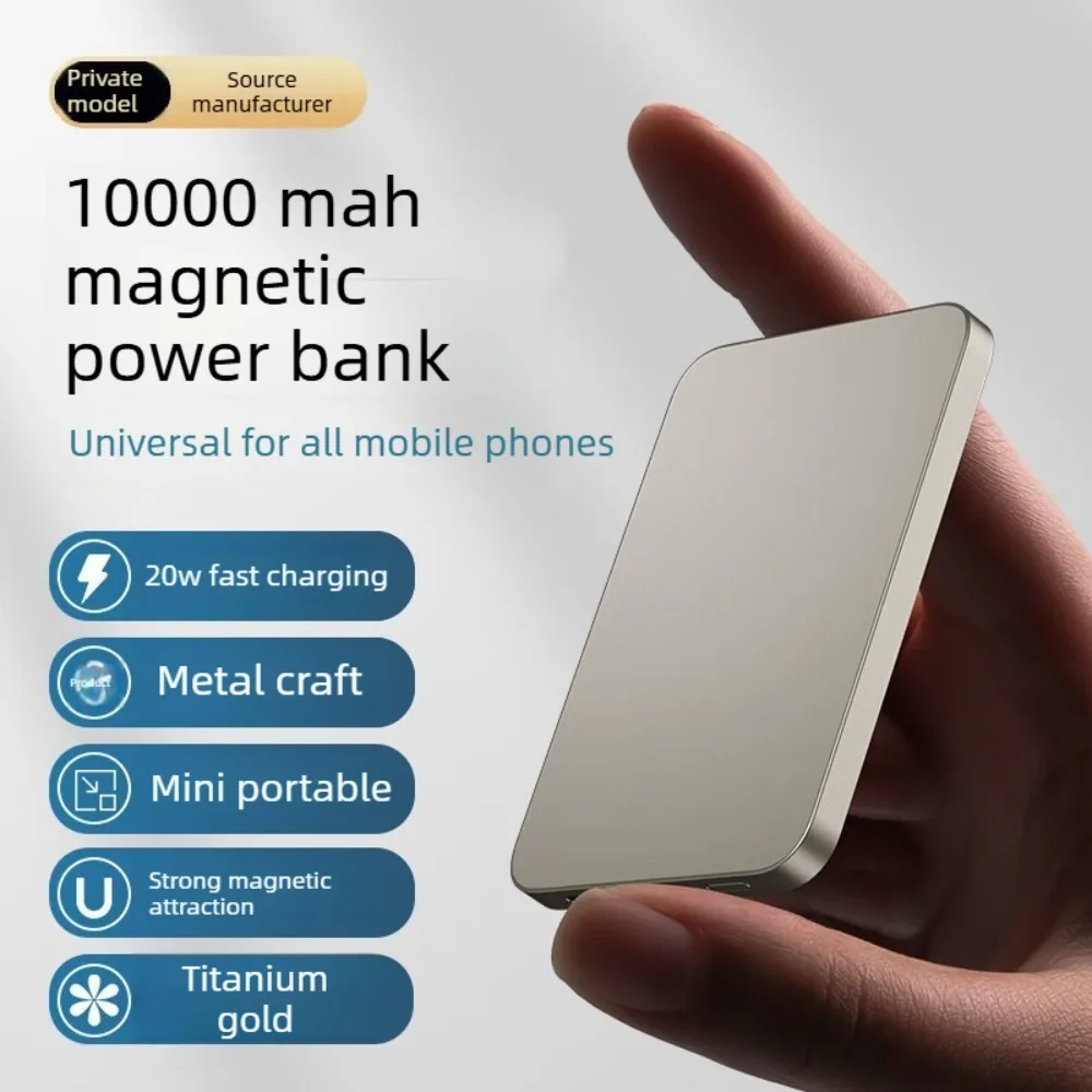 10000mAh Magnetic Wireless Power Bank, PD20W Fast Charging Battery, USB-C Portable Charger LED Display for Samsung Pixel Xiaomi