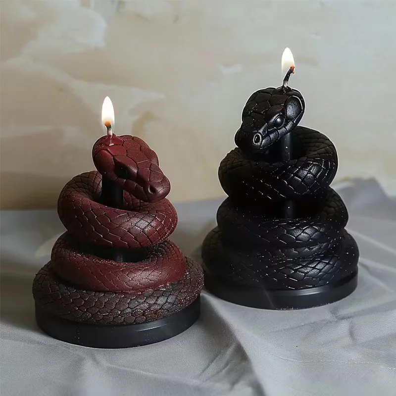 Coiled Snake Candle Silicone Mold Snake Candle Mold DIY Handmade Aromatherapy Gypsum Epoxy Resin Making Mould Home Decor
