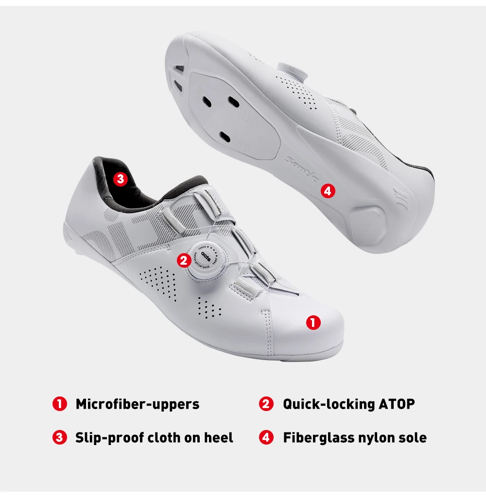 Santic Rennradschuhe Unisex Rennrad Fahrradschuhe Nylonsohle Rennrad Atmungsaktiv WS23041 – Detail 3