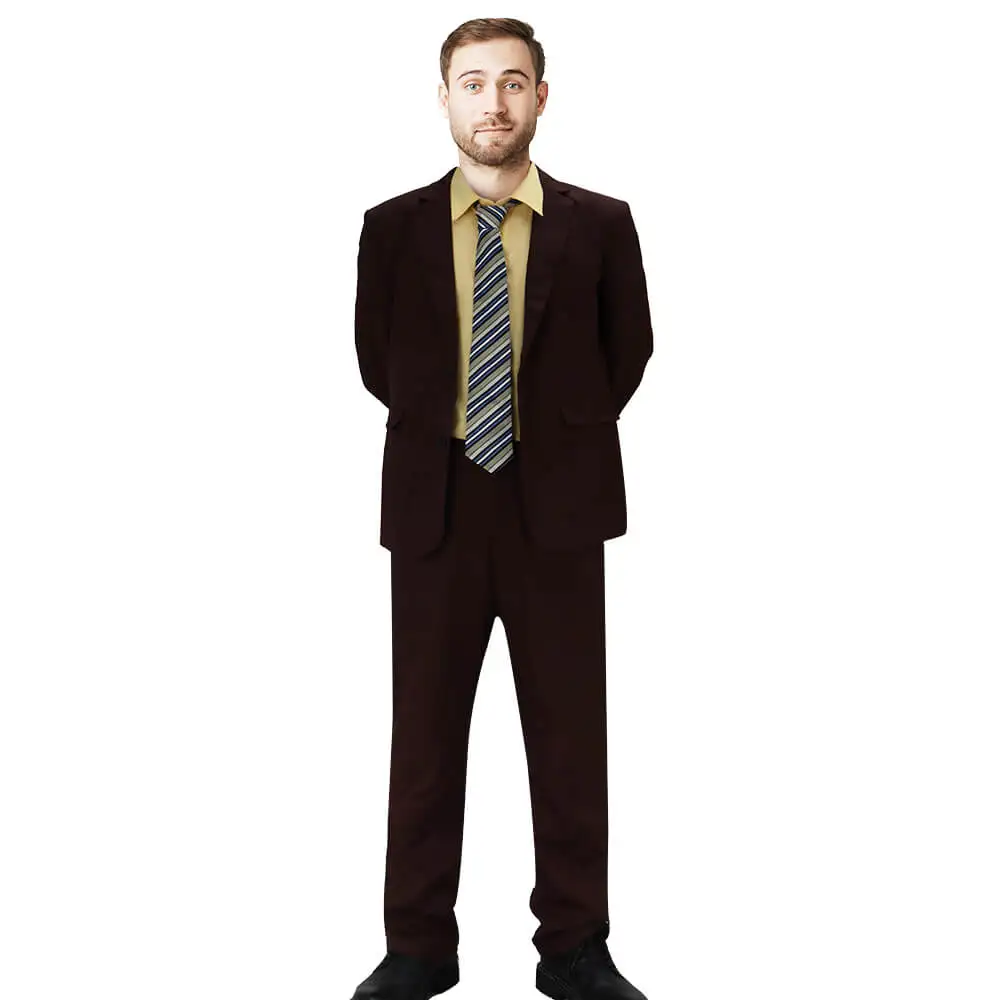 

Dwight Schrute Cosplay Costume The Office TV Show Uniform Men's Suit Carnival Halloween Theme Party Takerlama