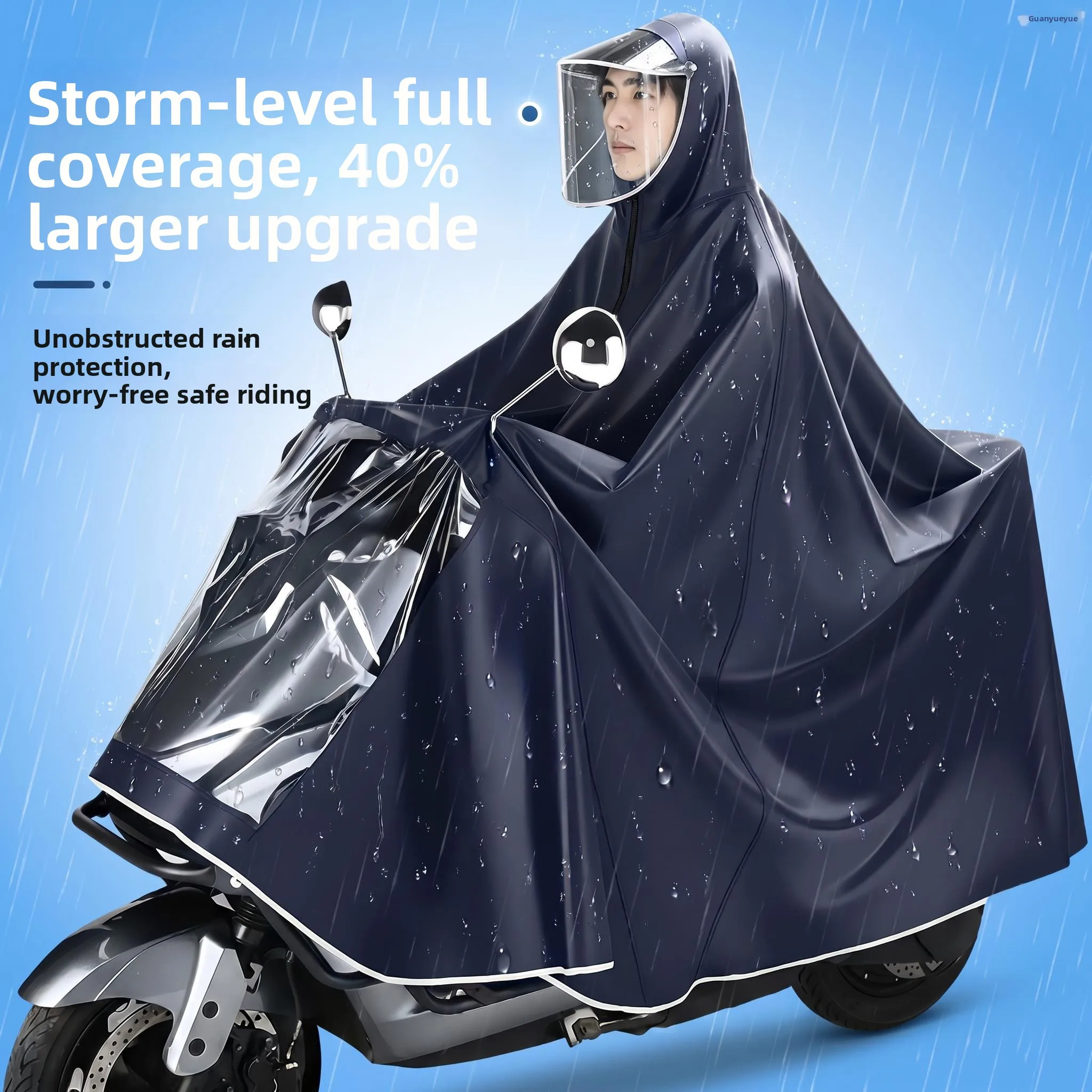 

Convenient to Wear And Remove Vehicle Raincoat Thickened Full-Body Motorcycle Rain Poncho Foot Covering Adult Outerwear