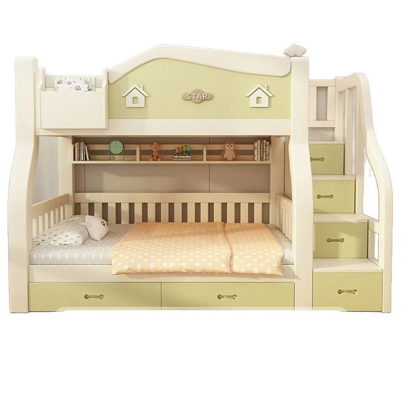 Upper and lower bunk beds Solid wood bold and thickened high and low beds do not disturb each other Adult upper 5