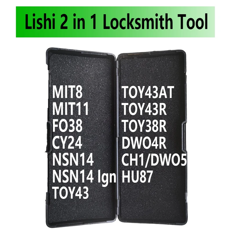 

Lishi 2 in 1 2in1 Tool MIT8 MIT11 FO38 CY24 NSN14 TOY43 TOY43AT TOY43R TOY38R DWO4R DOW5 CH1 HU87 Locksmith Tool for Car Key