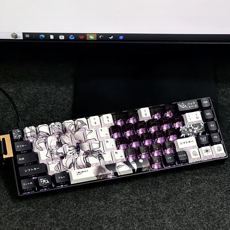 Teclado mecánico con diseño de Chainsaw Man Anime Reze, teclado Cherry PBT+PC personalizado, grabado lateral, teclado para juegos de PC, regalo
