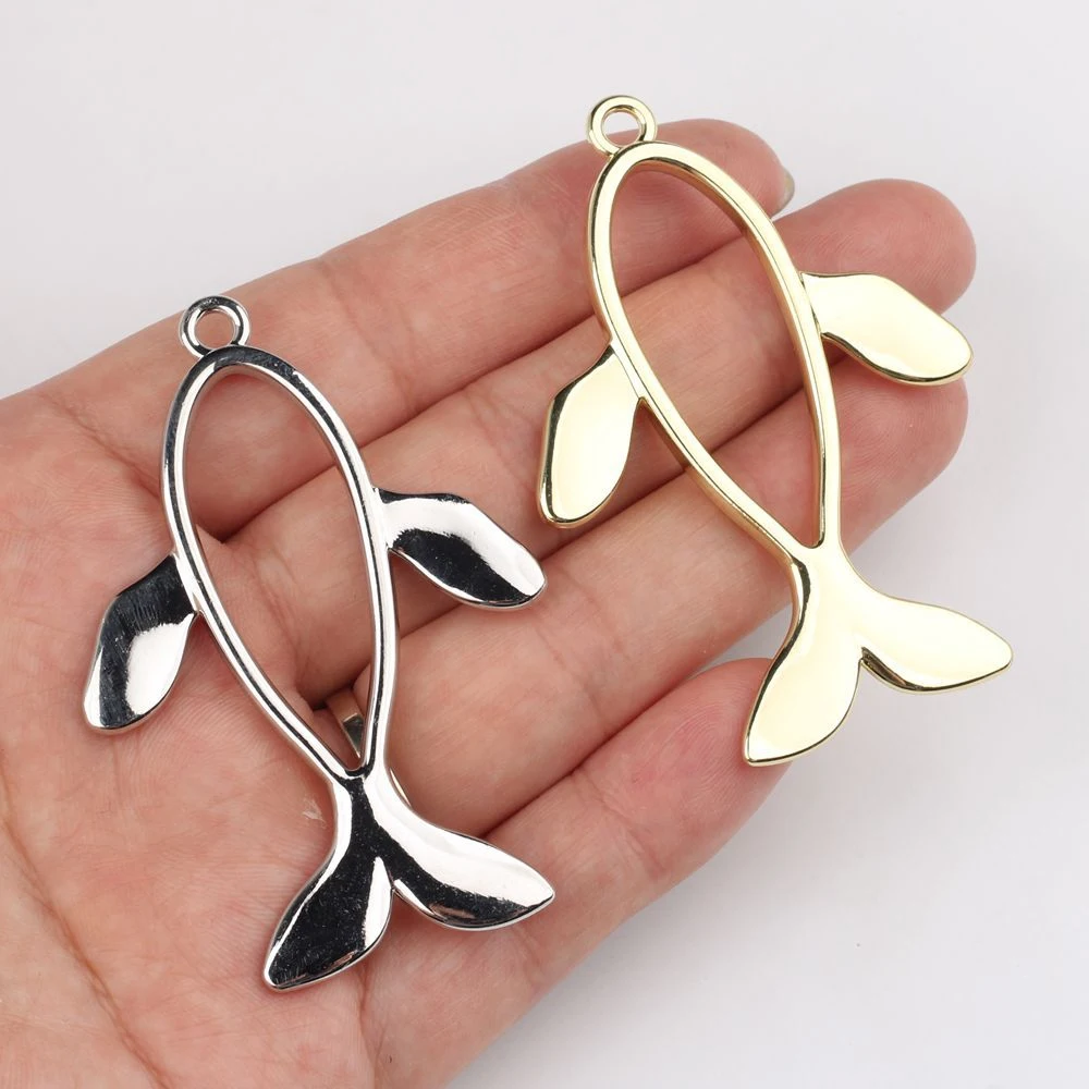 2/10pcs Simple Fashion Hollow Out Fish Pendant Jewelry Making Accessories DIY Handmade Earrings Necklace Bracelet Craft Ornament
