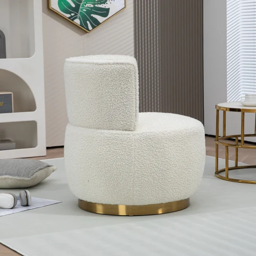 Living Room New Contemporary Accent Chair Handmade Booker Fabric Swivel Base Portable Leisure Hotel Apartment Furniture
